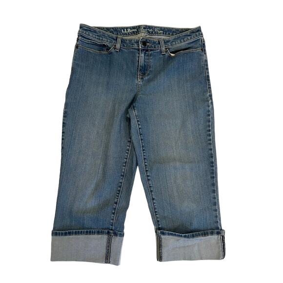 L.L. Bean Denim Crop Pants 10 Petite Favorite - Picture 1 of 3
